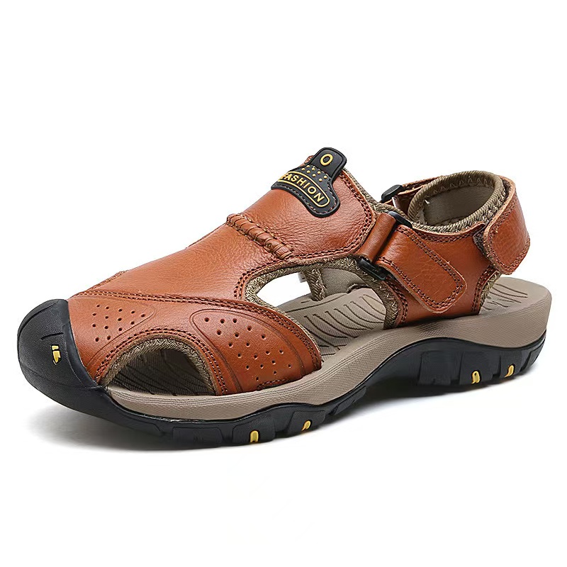 New Summer Men's Outdoor Casual Shoes Genuine Leather Non-slip Sneakers Hihg Quality Men Beach Sandals 1188