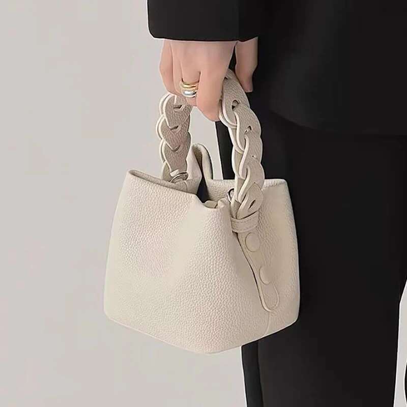 2024 New Soft Leather Handbag For Women Fashion Solid Color Versatile Mini Crossbody Bags Simple Cute Female Small Square Bag