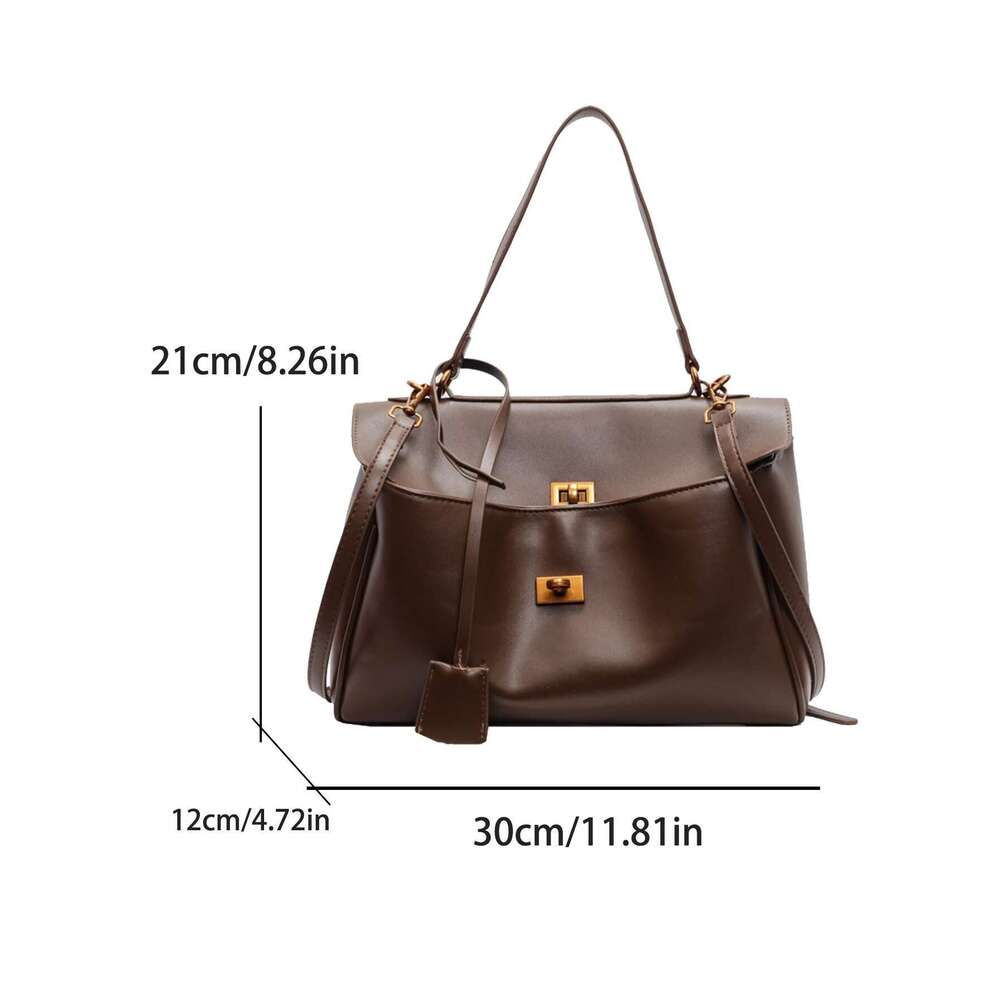 Pu Fabric Large-Capacity Retro Hand-Held Oblique Straddle Fashion Casual Shoulder Bag