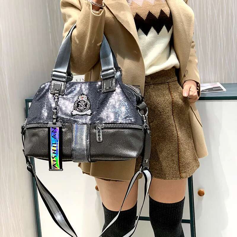 Large Capacity Women Handbag 2021 New Fashion Trend Tote Sequins Sier Casual Single Diagonal Bag Shoulder Bags Bolsa Feminina