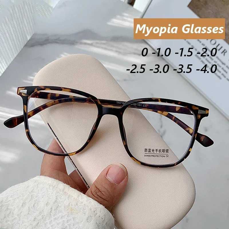 Finished Ladies Myopia Glasses Retro Anti Blue Light Blocking Near Sight Eyeglasses Optical Prescription Short-sight Eyewear W250513