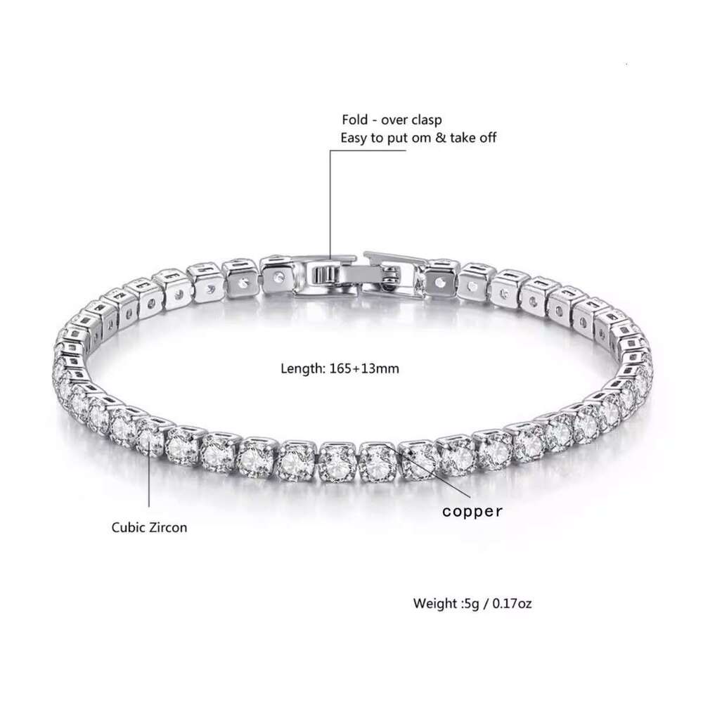 Unisex Designer Zircon Tennis Bracelets Durable Hand Made Piece