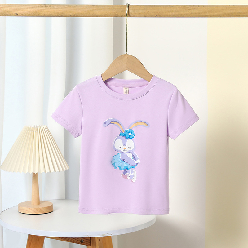 DISNEY Frozen Elsa princess kids designer clothes Little girl's two-piece set summer pure cotton baby short-sleeved T-shirt and skirt children sh