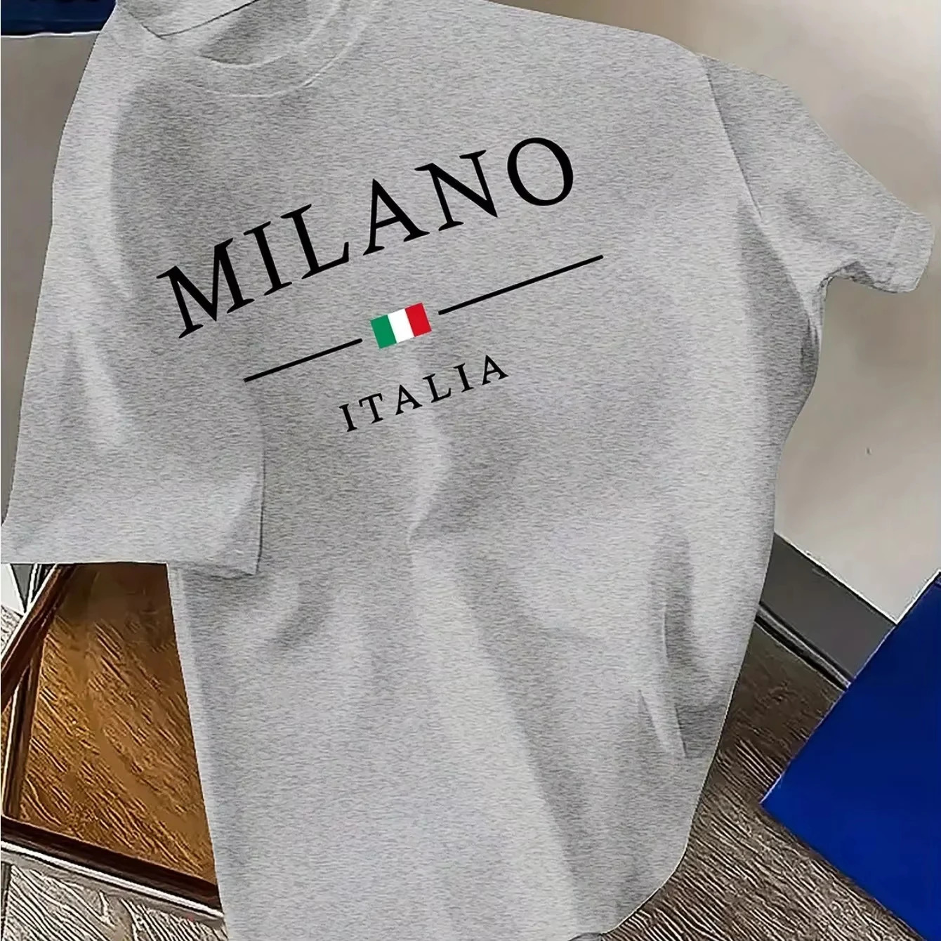 Summer Men Cotton Tshirt casual Women Tshirt sports loose plus MILANO print short sleeved T-shirt top Men Clothes Tshirt 250509