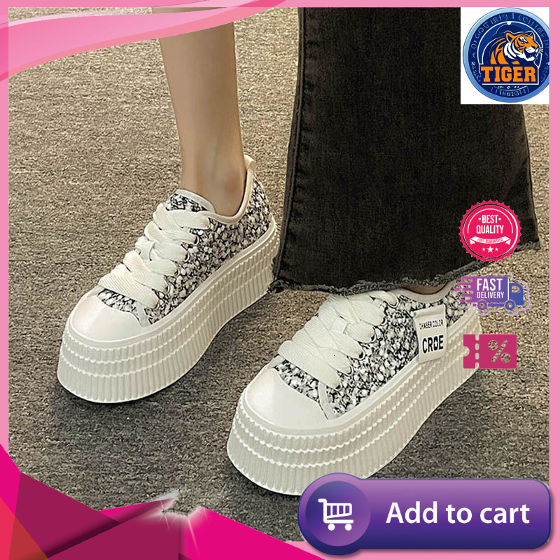 Ddmytiger Sequined Thick Sole White For Women Summer New Versatile Casual Sports Shoes High End Canvas Outdoor Shoes