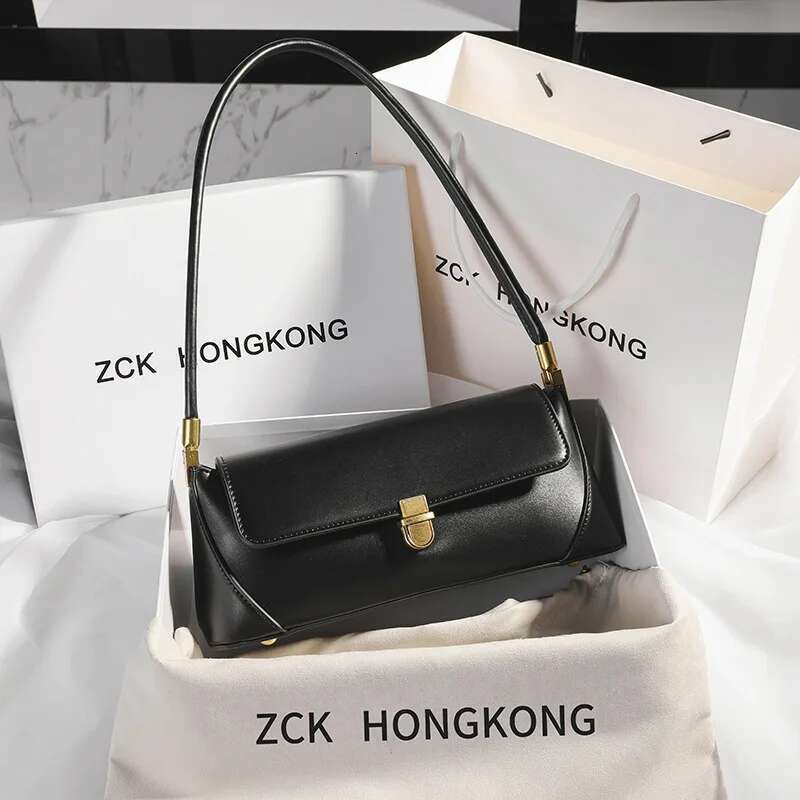 Armpit Retro Niche Design Solid Color One-Shoulder Portable Genuine Leather Women's Bag Spring And Summer Versatile
