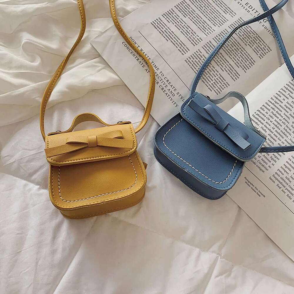 Cute Leather Girl Messenger Bags Sweet Cool Style Matching Shoulder Bag Solid Bowknot Crossbody Coin Purses For Gift