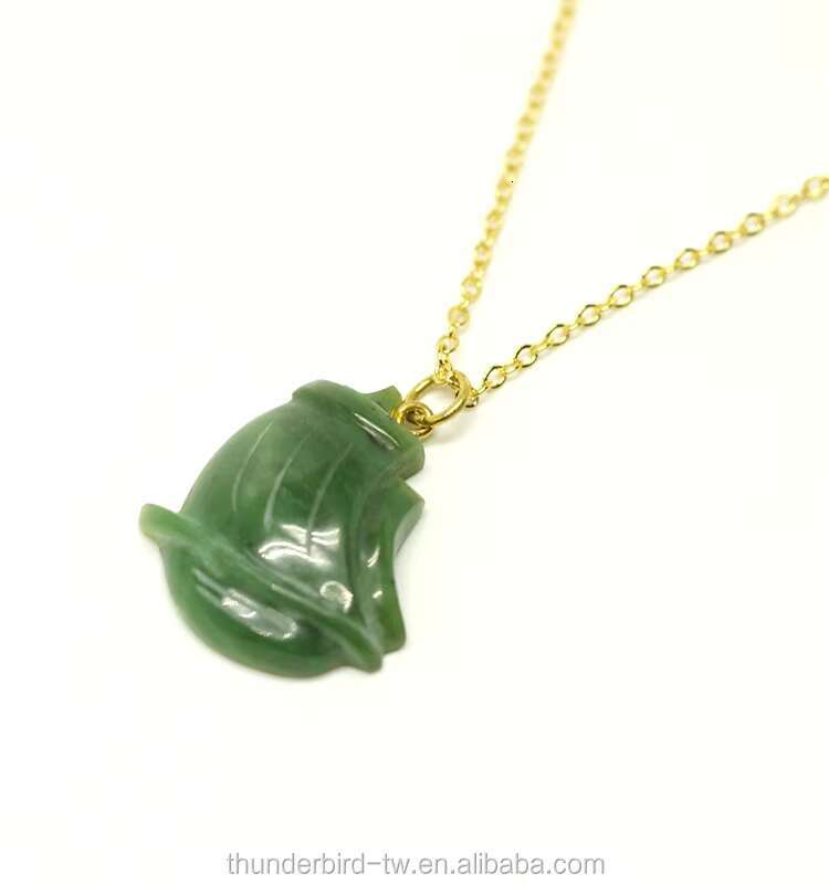 Sailboat Charm Natural Soft Jade Alloy Pendant Necklace
