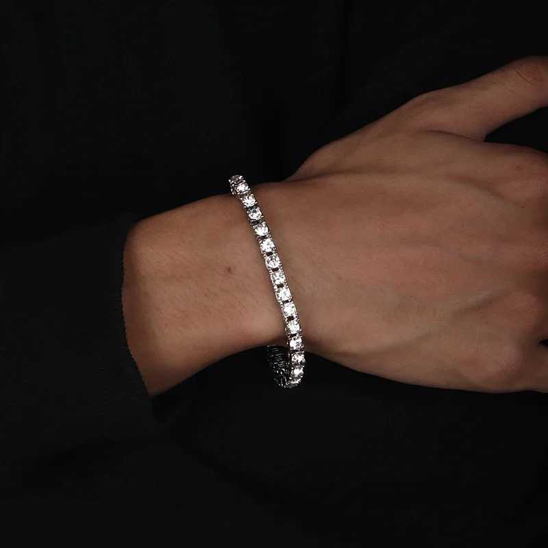 17/19CM Tennis Bracelet Cubic Zirconia Iced Out Crystal Chain Bracelet for Women Luxury Men Bracelet Chain Homme Jewelry Gifts XJ250707