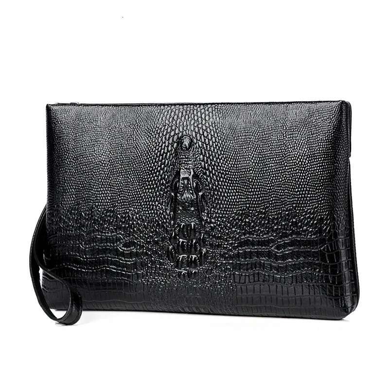 Brand Clutch Fashion Long Wallet Men Leather Double Zipper Business Purse Black Brown Casual Male Handy Money Bag