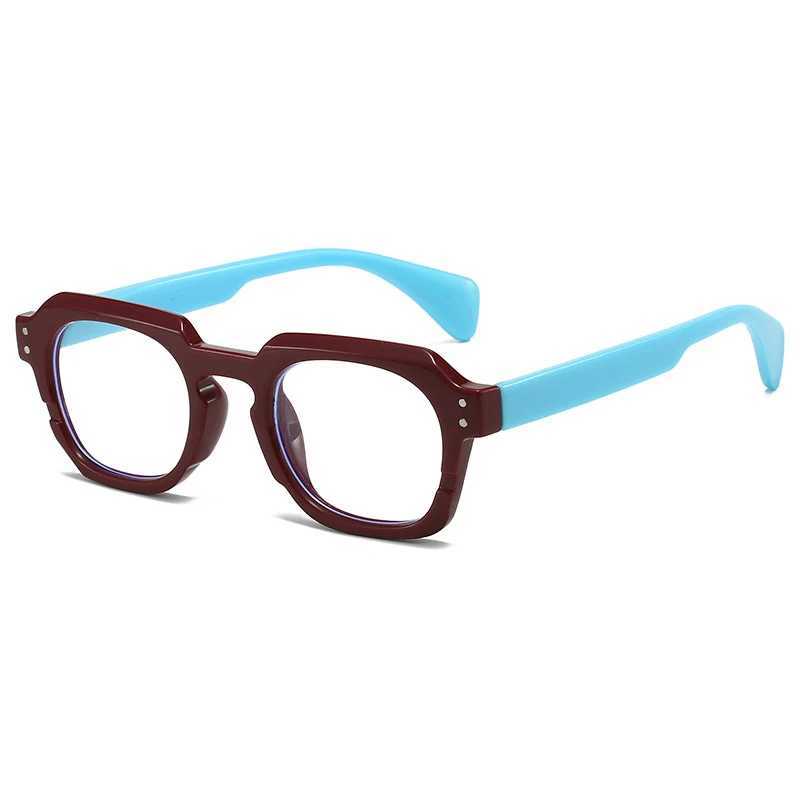 Rhaegal Texture Acetate Color Vintage Square Blue Light Reading Glasses for Women Men Spring Hinge Eyeglasses for All Face W250513