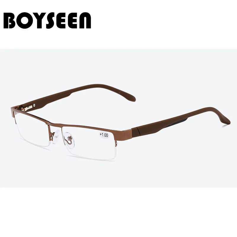 High Quality Men Titanium Alloy Eyeglasses Non Spherical 12 Layer Coated Lenses Reading Glasses+1.0 +1.5 +2.0 +2.5 +3.0 +3.5+4.0 W250513