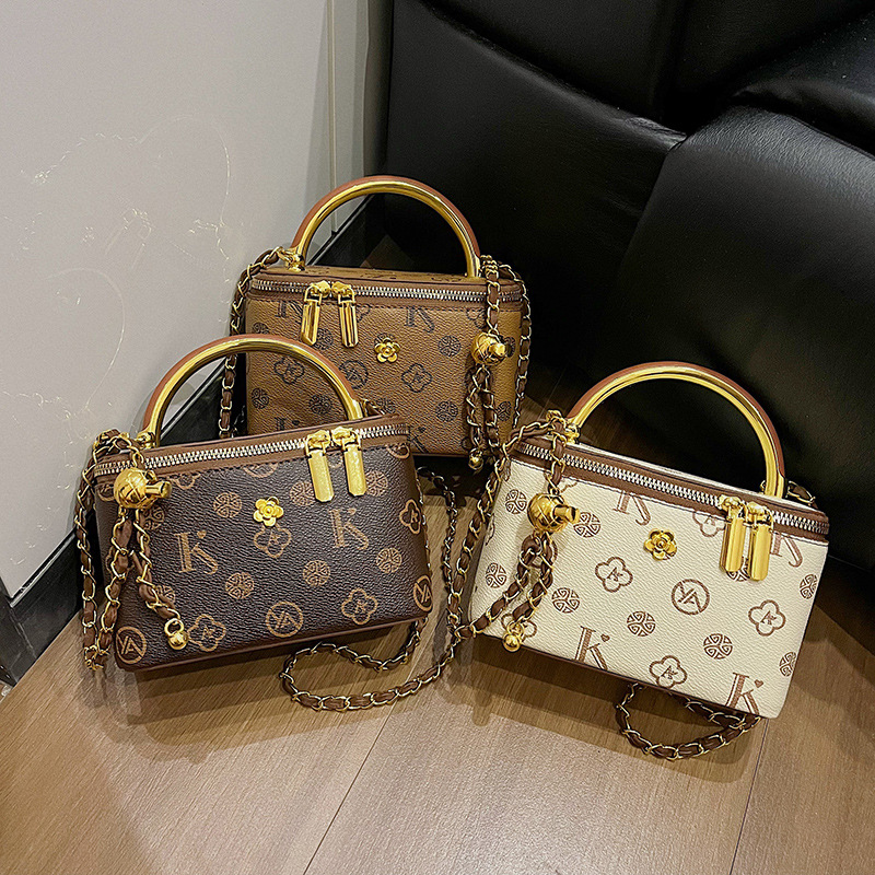 Printed small square bag new trend handbag female bag chain camcama cross-body bag 2025
