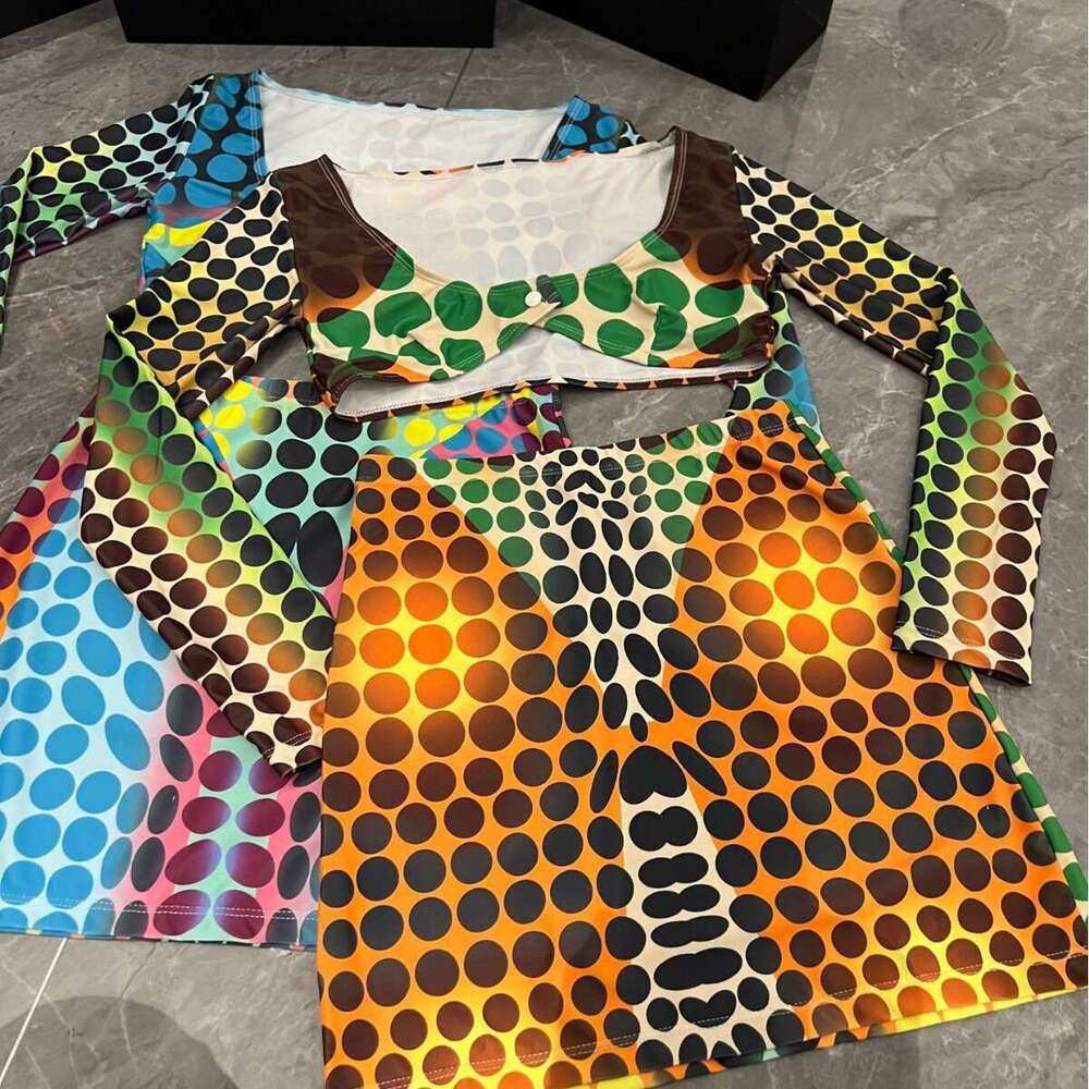 Polka dot bikini dress high waisted long sleeved fashion sexy