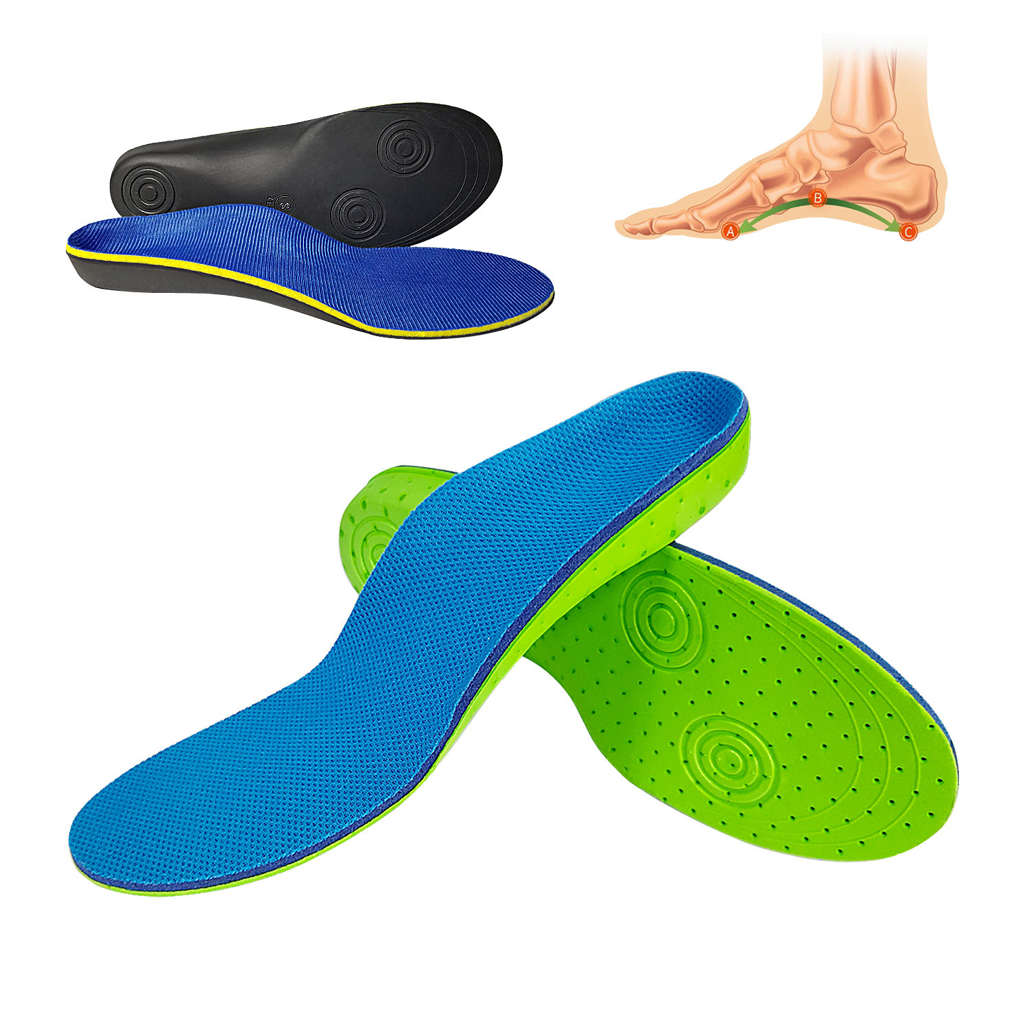 Arch Metatarsal Support Insole Plantar Fasciitis Ortic InsertFlat Feet Orthopedic Insoles Athletic Sneaker Heel Cushion Sole 240929