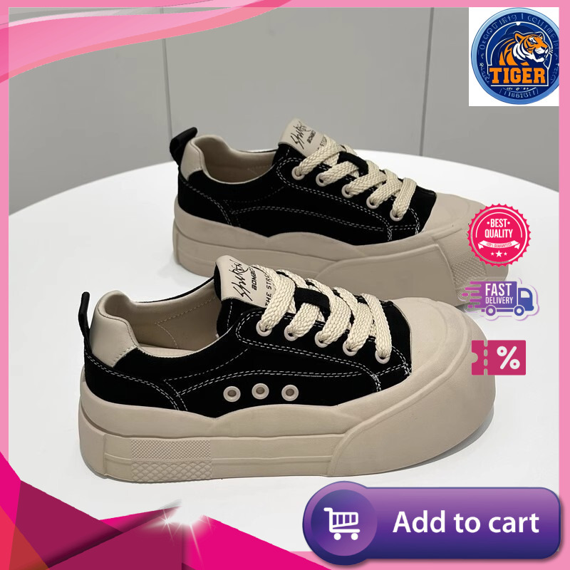 Ddmytiger New Lightweight And Versatile Women S Canvas Casual Thick Bottom Student Shoes Outdoor Shoes
