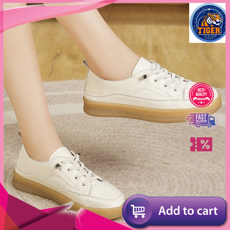 Ddmytiger Soft Soled Anti Slip White Shoes For Women Spring And Autumn New Lightweight Cow Tendon Sole Versatile Single Shoe Outdoor Shoes