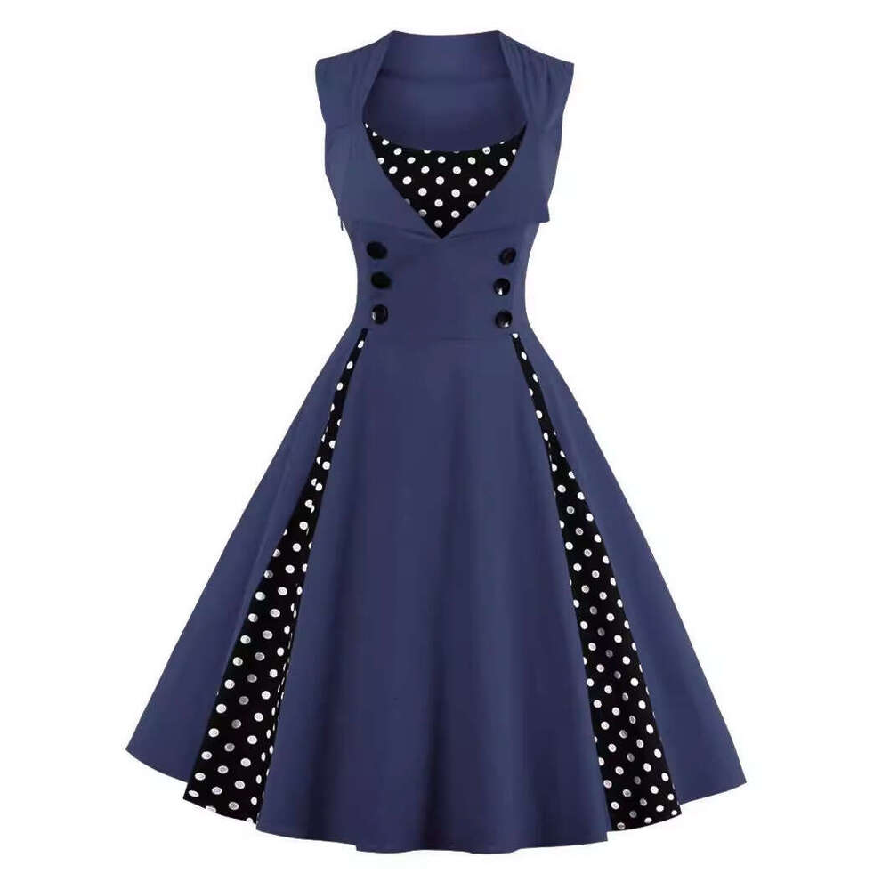 Women Clothes Dress Women S Big Swing Gothic Skirt S Red Polka Dot Dress Straight KQ