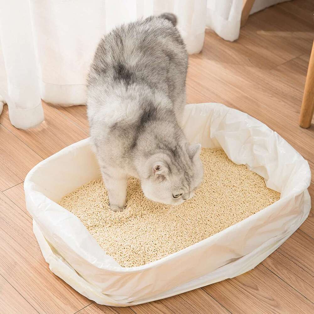 20Pcs Litter Thick Plastic Poop Bag Large Capacity Cat Toilet Pouch Drawstring Hygiene Pet Products