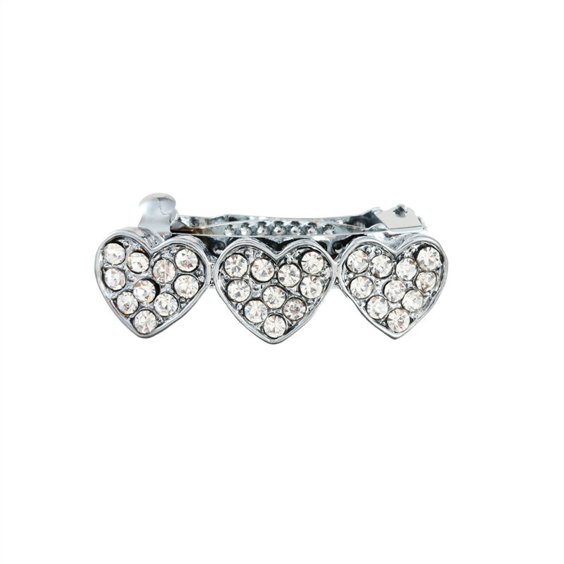 3 Pcs Rhinestone Heart Dog Hair Clips Decorative Bobby Pins for Puppies Durable Pet Accessories Elegant Hairpins for Dogs and Cats,Photography Hair Pr
