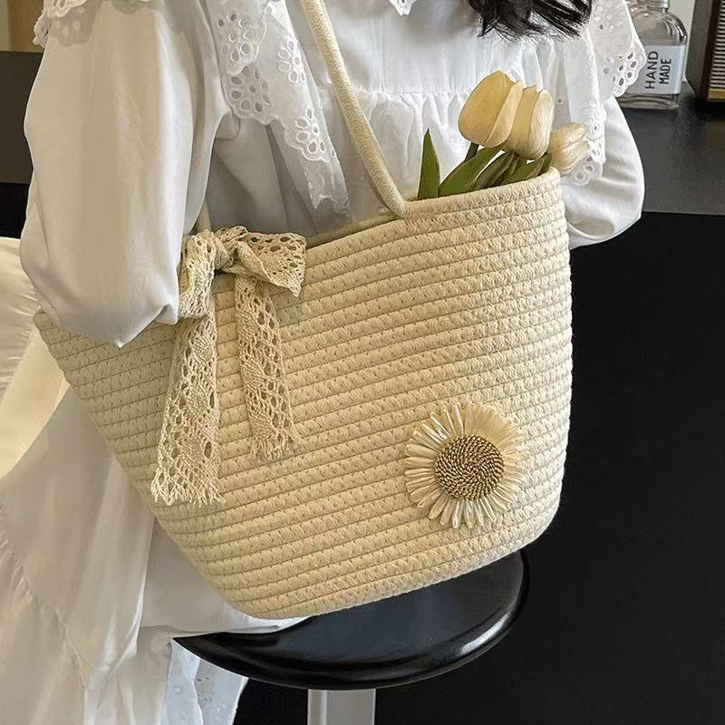 2025 new bag, large capacity hand woven bag, early spring new item, women's designer handbag, women's outdoor beach vacation bag