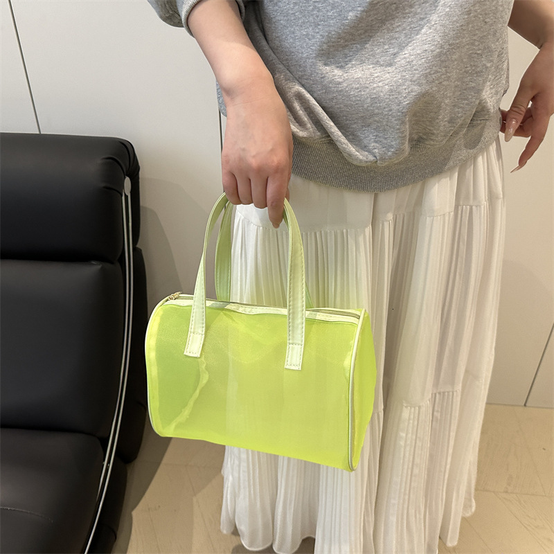 Portable hand-held small square women's 2025 summer high-end makeup popular trend storage bag