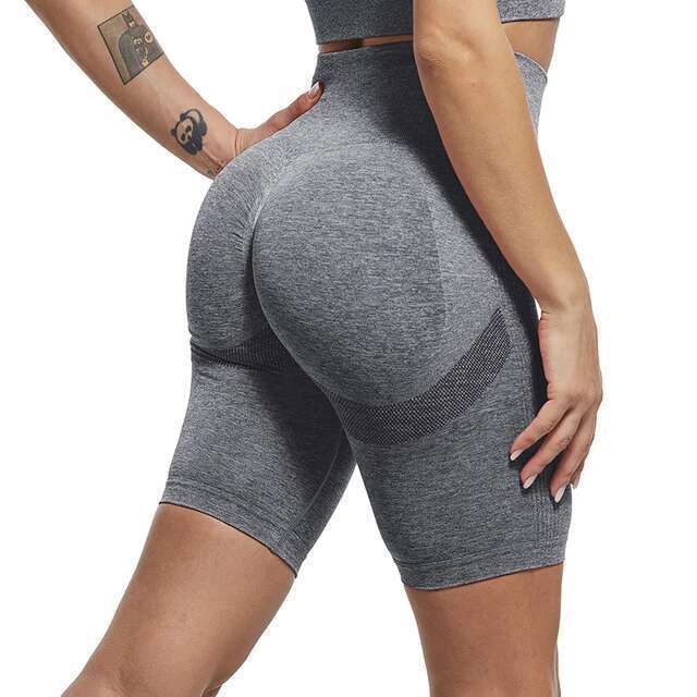 Yoga Women Fiess High Waisted Sports Seamless Push Up Butt Snorts Summer Workout Gym Shorts