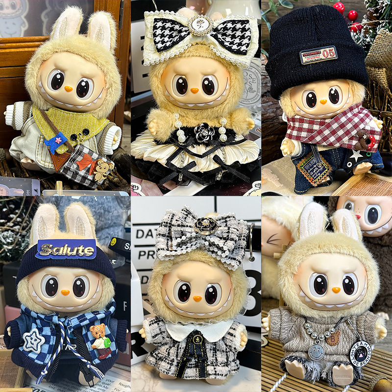 Hot Sale Anime Figure Labubu designer luxury clouthes Labubu's party doll clothes the first and second generation blind boxes feature Labubu doll