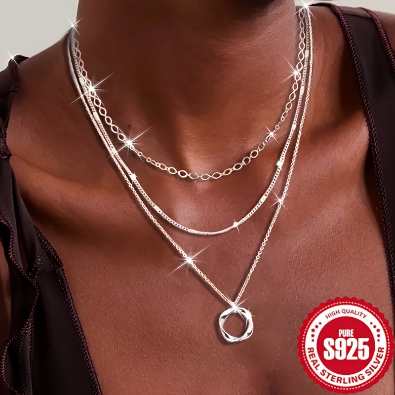 Stylish Multilayered Choker Style Collar Accented by Smooth Oval Pieces Available In Shimmering Finish
