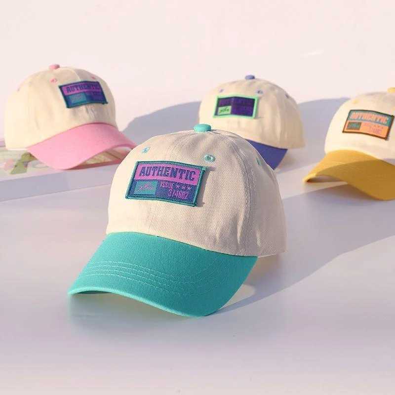 Fashion Patchwork Baseball Hat 2-6year Kids Duck Tongue Cap Boys Girls Baby Peaked Hats Outdoor Children Sun Protection Visors R250512