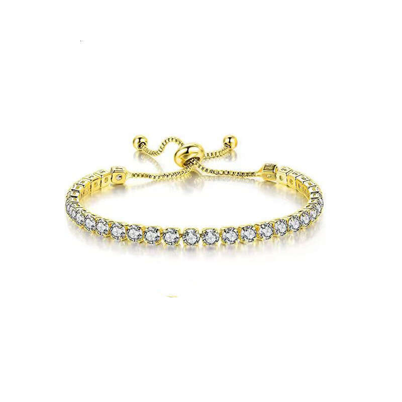Bracelet set white zircon tennis drawstring single double row dia bracelet