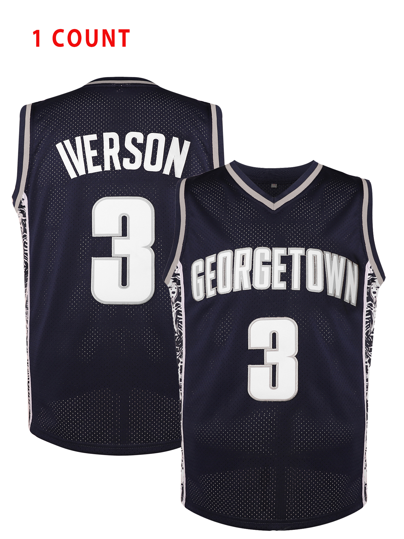 In Stock Basketball Jersey 3 Iverson THROWBACK 100% Stitched Fast Shipping Embroidered Letter Number Design