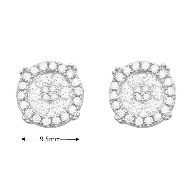 New Hip Hop 925 Silver Moissanite Ear Studs Trendy Earrings