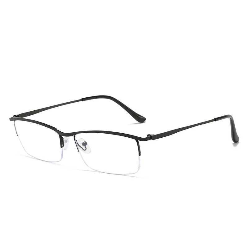 Half Frame Myopia Glasses Men Classic Rectangle Anti Blue Light Computer Eyeglasses Male Business Anti Fatigue Eyewear 0 To -600 W250513
