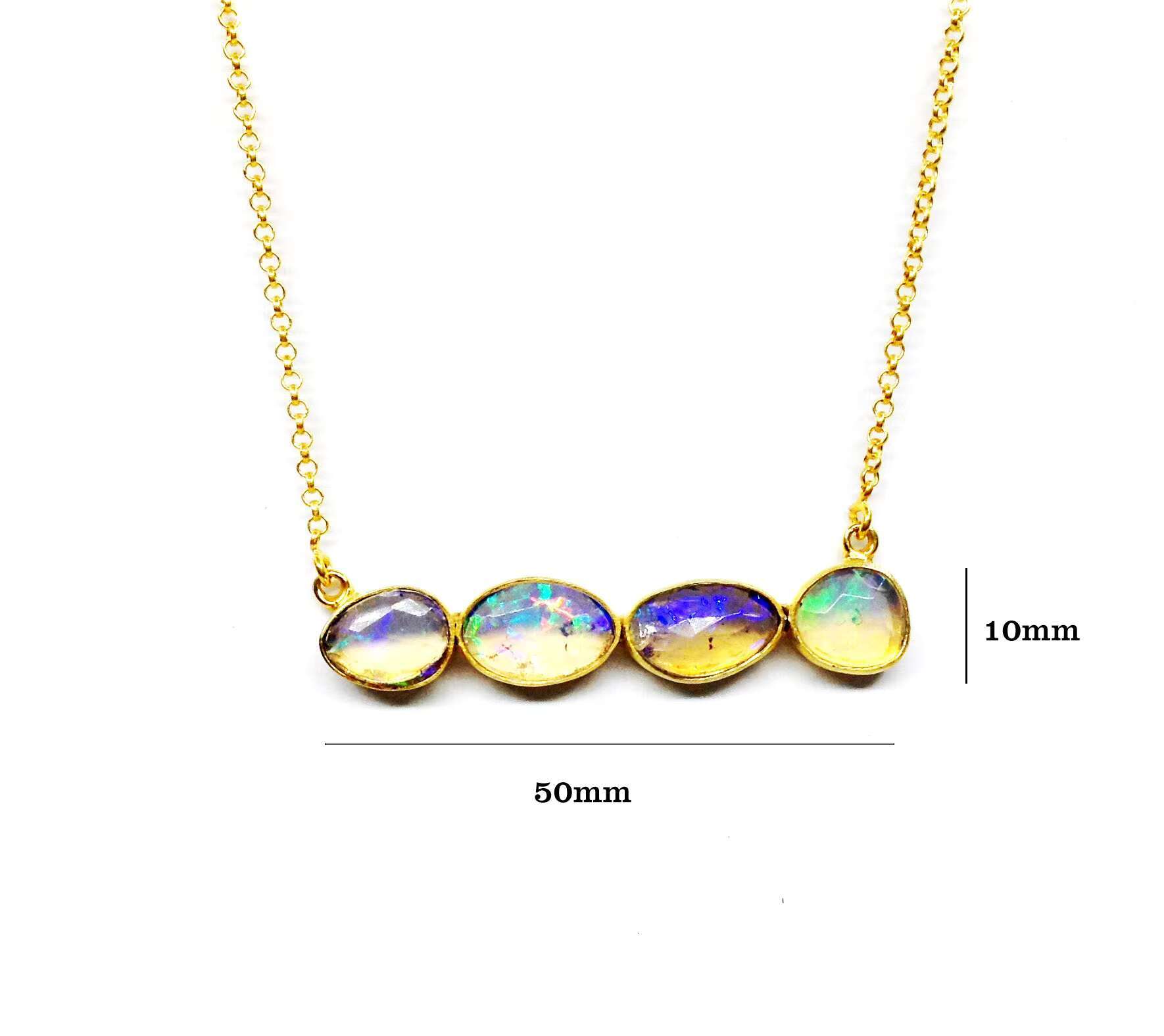 Classic Design Pure Sier Gold Plated Natural Opal Pendant Fashion Accessories Women's Party Wearing Necklace