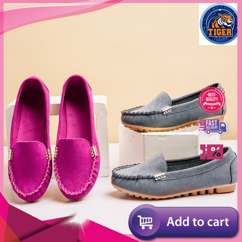 Ddmytiger Autumn Shallow Mouth Bean Flat Single One Foot Lazy Large Women S Shoes Outdoor Shoes