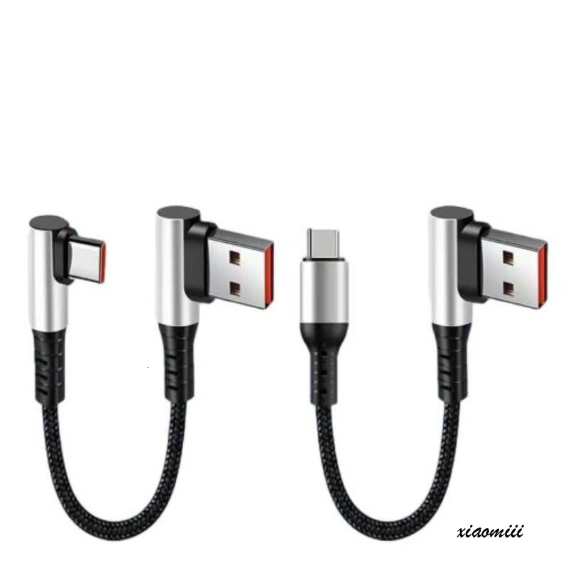 90 to USB-C Fast 1-Foot (12 Inch) PD 65W Right Angle Wire Short Charging Cable for Gaming and Mobile Power