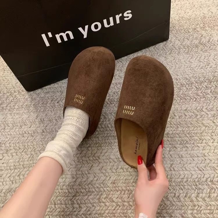 Free shipping. Designer's retro thick-soled one-legged toe cap shoes for the summer of 2025. Versatile, popular, lazy and fashionable slippers wi