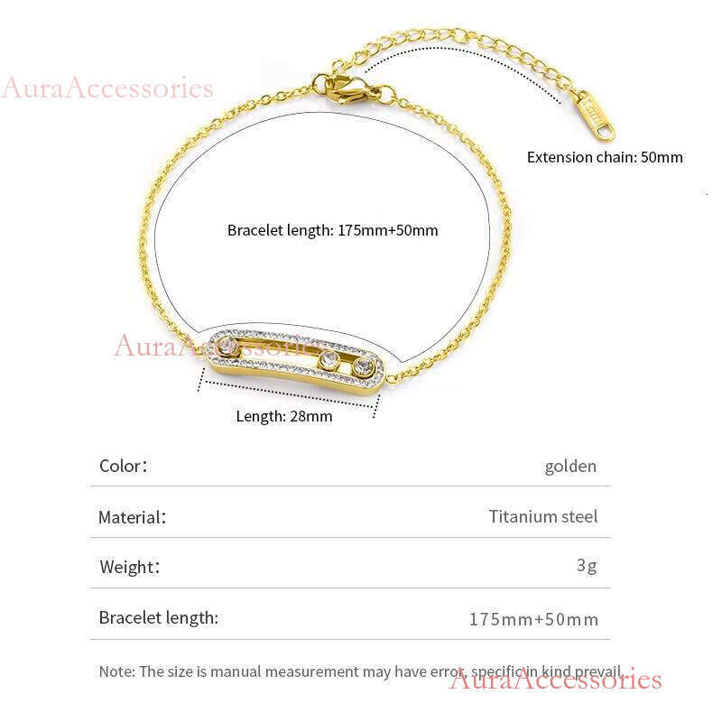 Famous Brand Square Bar Design Sense Shape Pendant Paper Clip Women's Bracelet European and American Popula