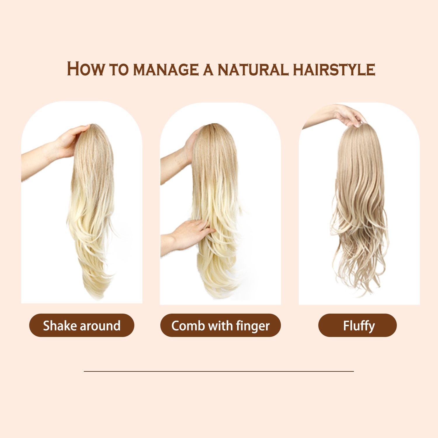 YK Curly Wave Drawstring Tail Hair Tooth Comb Stable Layered Tail Increase Volume Visible Hair Length Natural Fluffy Easy to Manage