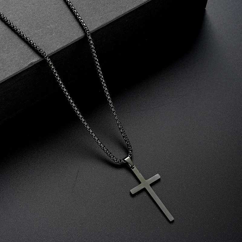 3pcs Set Mens Stainless Steel Metal Cross Pendant Chain Necklace Bracelet Ring Jewelry Set for Men Hip Hop Daily Wear Accessories XJ250707