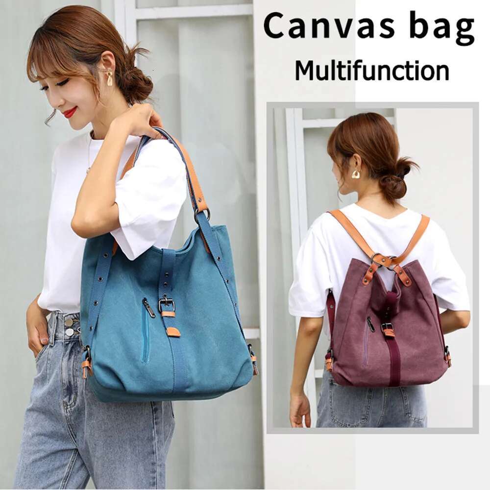 Casual Backpack Female Brand Canvas Women's Backpacks Sac A Dos Designer Shoulder School Bags for Teenage Girls Travel Backbags