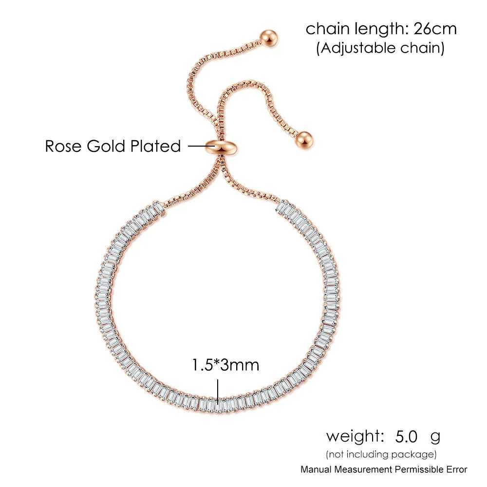 7000 Tennis Bracelets For Women Sparking Zircon Jewerlly Rose Gold Color Handmade Friends Gift Cute Jewelry Wholesale H017 XJ250707