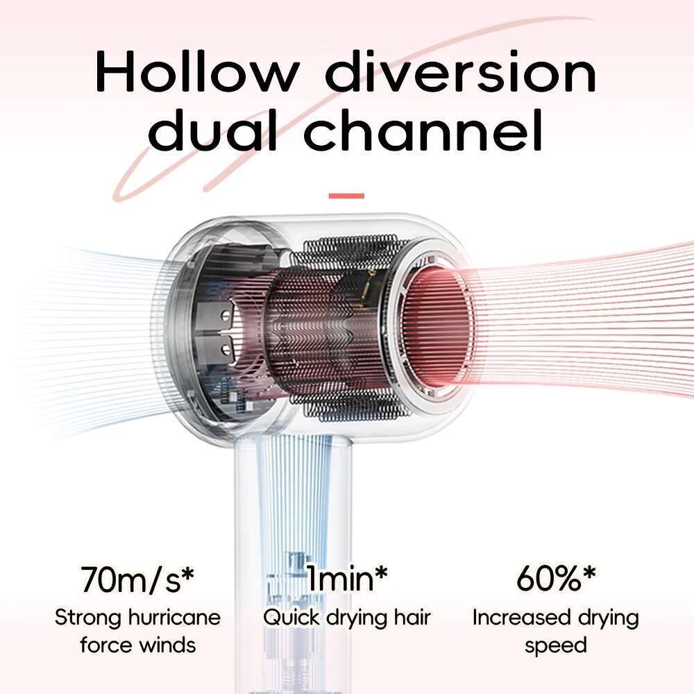 Professional Leafless Strong Power Blow Dryer Quick Dry Travel Home Hair Styler Negative Ionic With Gift Box