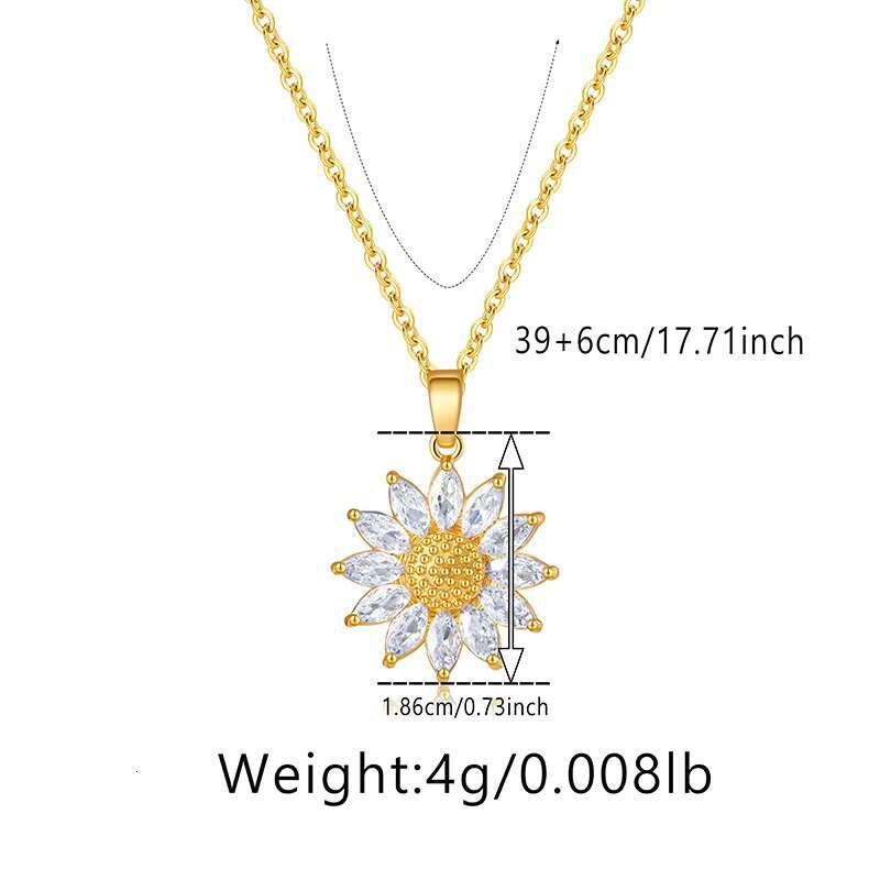 Autumn and winter new women's temperament necklace creative floral pendant design collarbone chain plating