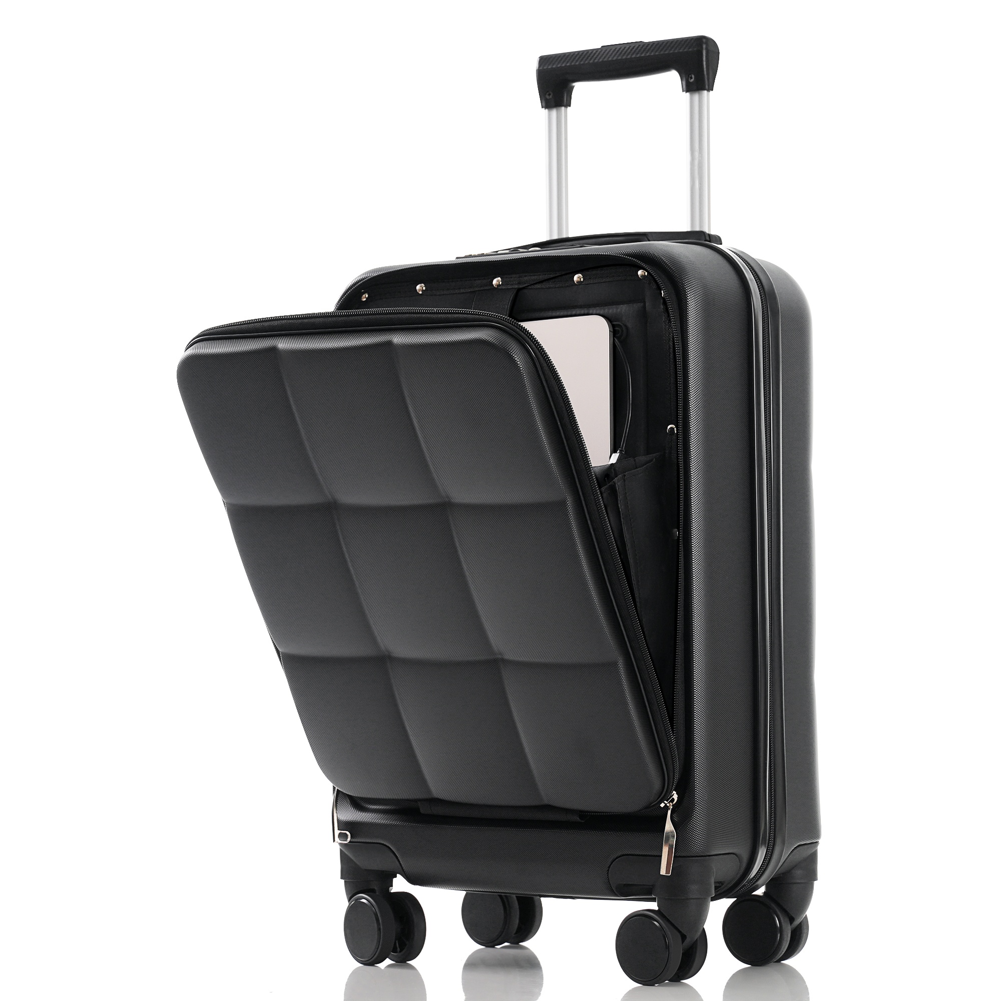 usba port 3piece luggage set frontopening design for easy passport laptop access 20 24 28inch luggage suitable for personal and family travel tsa lock