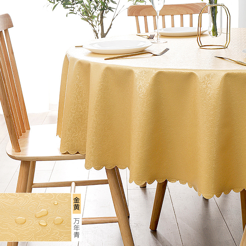 T0463 European style waterproof and oil-proof disposable tablecloth hotel restaurant household pvc round large round table tablecloth tablecloth whole