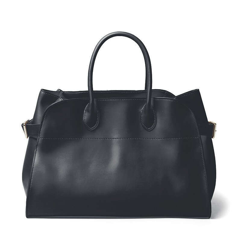 Cowhide New Large Capacity Tote Leather Versatile Commuter One Shoulder Handbag Women s Boston Bag