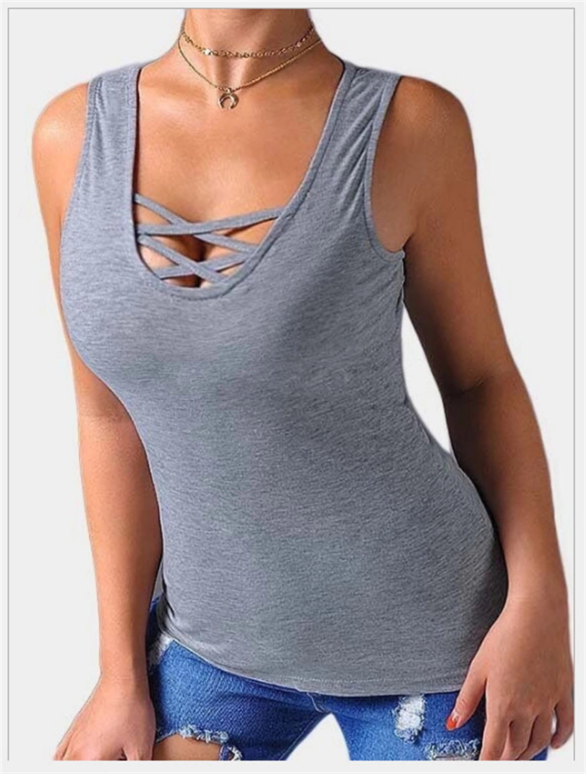 Women Hollow Out Tank Top Sleeveless Solid Color Harajuku Fashion Vest Female Basic Casual Bottom Tshirt Lady Sexy Street Vests 250513