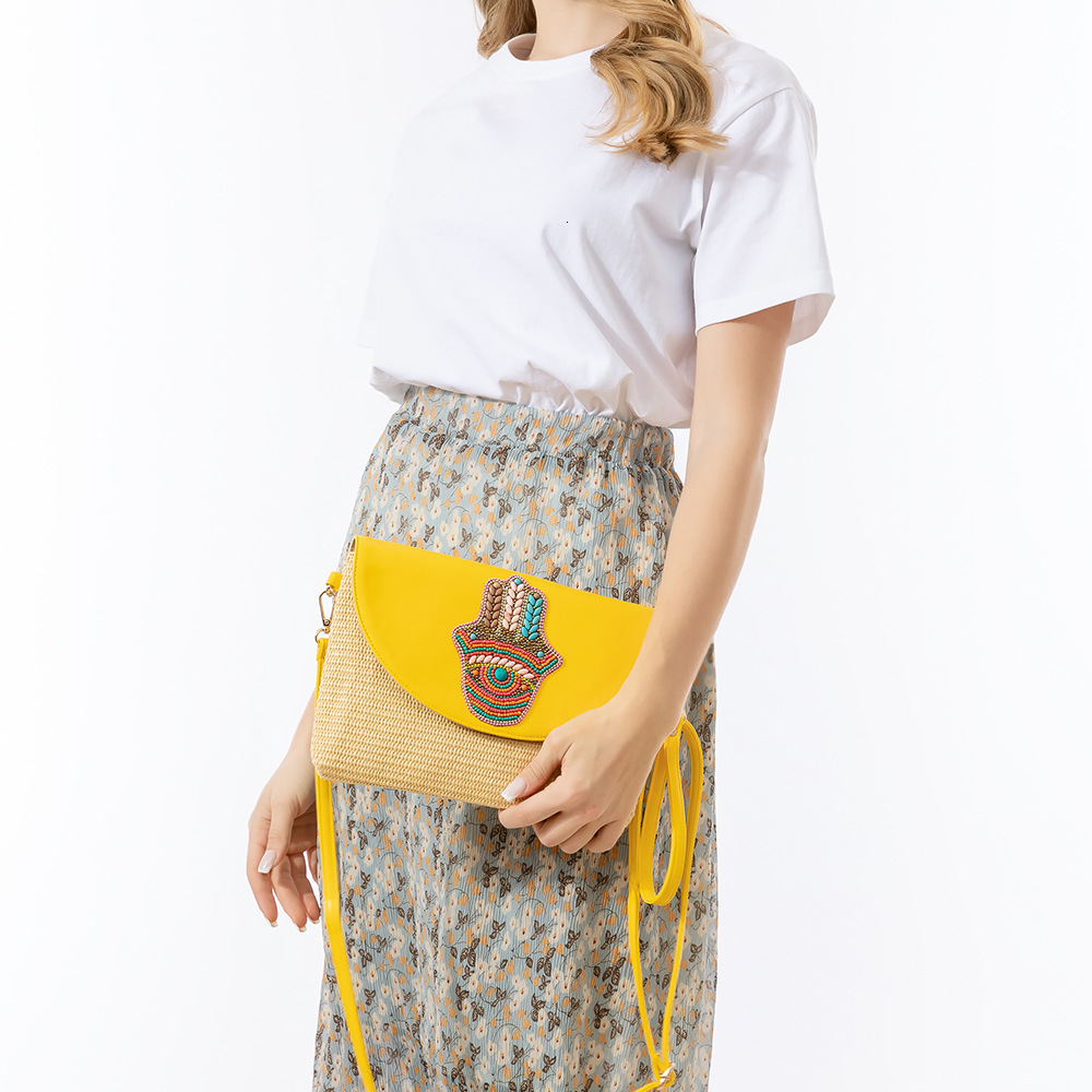 Free Shipping High-end Designer Bag Summer Woven Handbag New High-end Exquisite Woven Shoulder Bag Trendy Women's Wallet Beach Bag